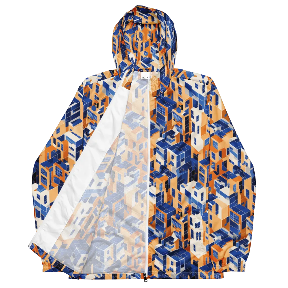 Azure Blocks on Men's Windbreaker — Front
