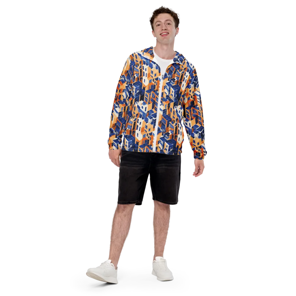 Azure Blocks on Men's Windbreaker — Front