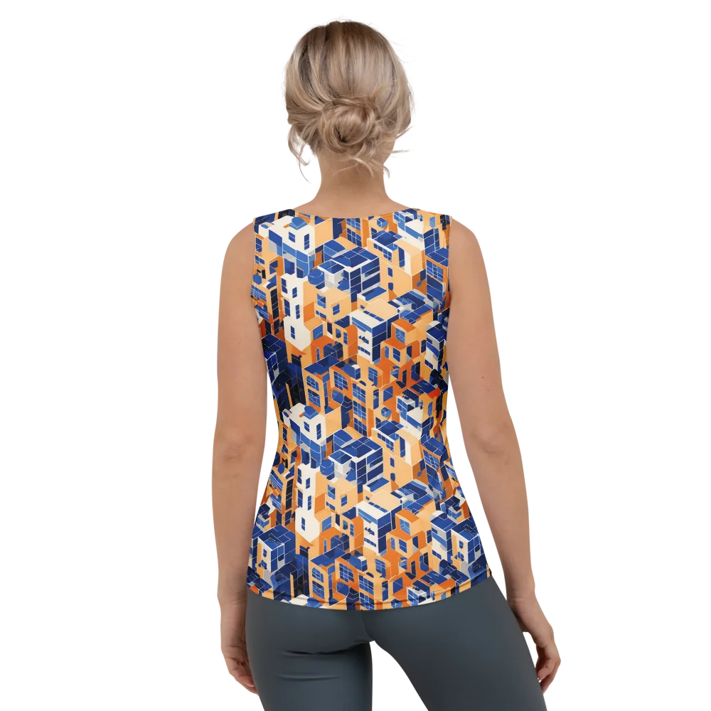 Azure Blocks on Women's Tank Top — Back
