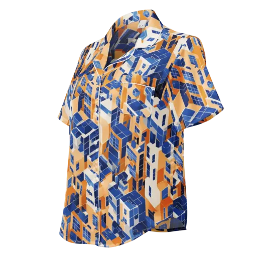 Azure Blocks on a Women's Short Sleeve Pajama Top