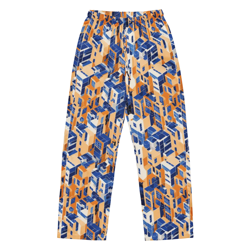 Azure Blocks on Women's Pajama Pants — Front