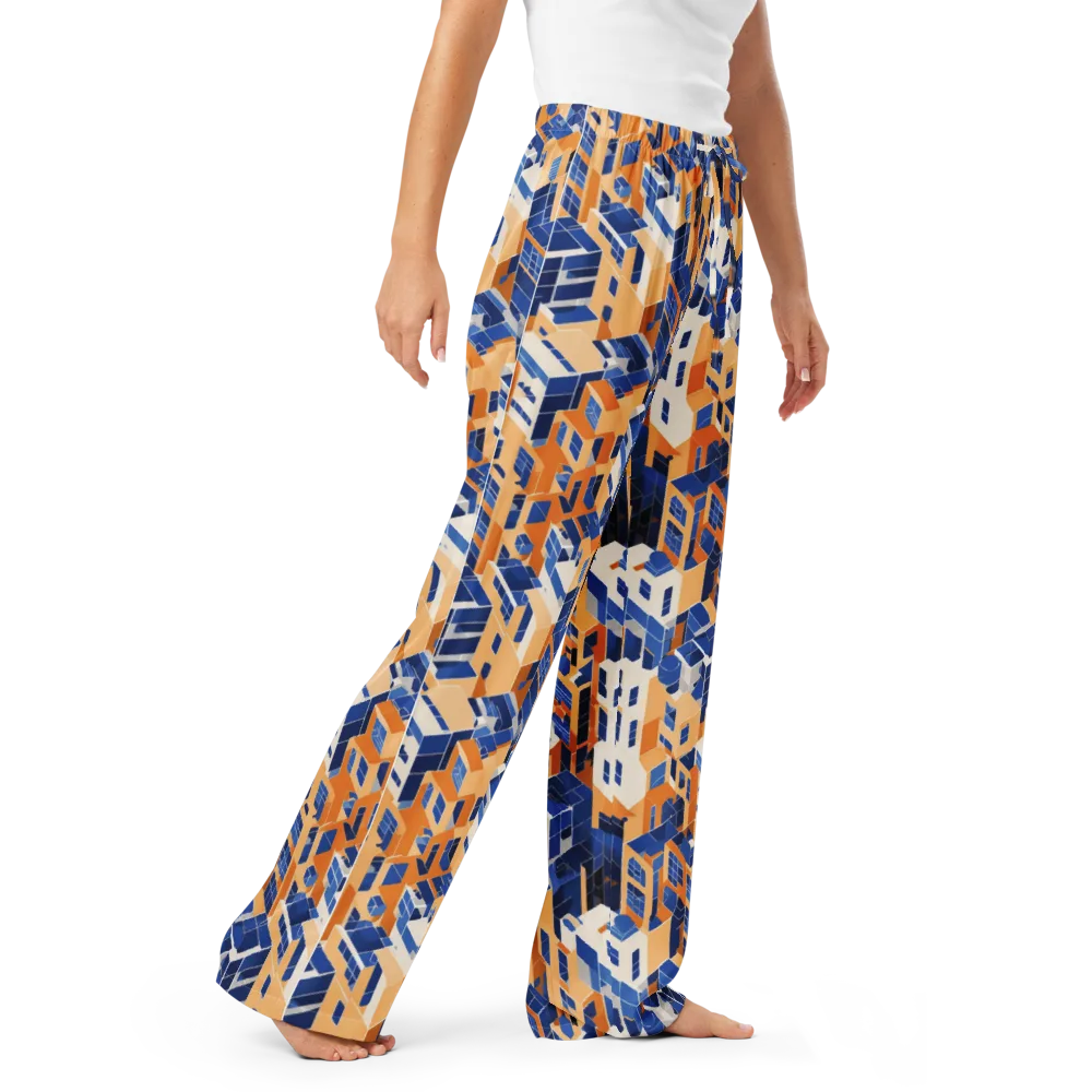 Azure Blocks on Women's Pajama Pants — Right Front