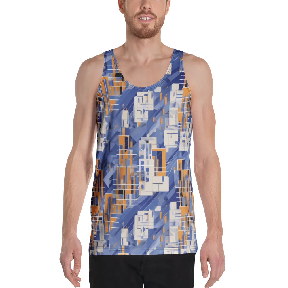 Azure Gridscape on Men's Tank Top — Front