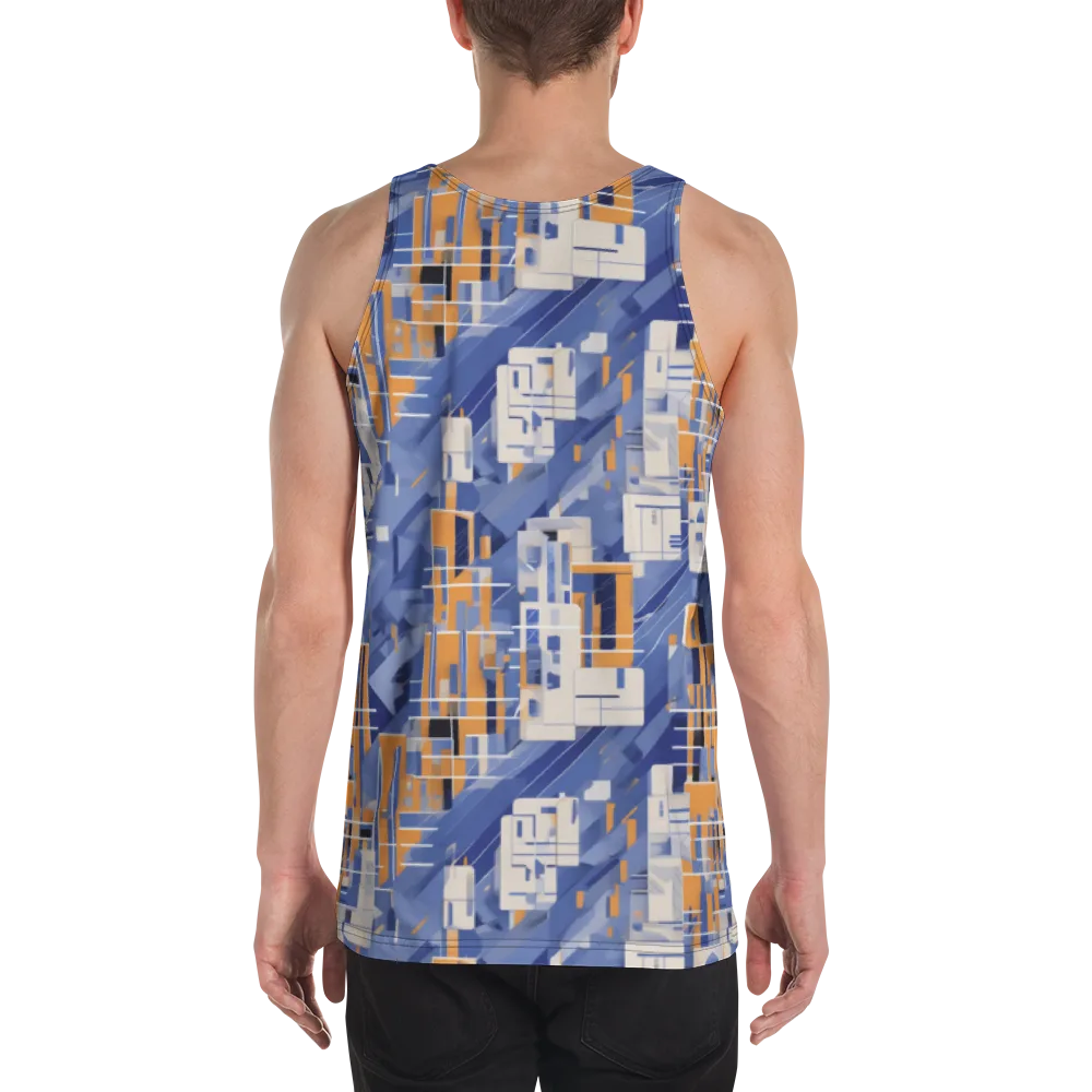 Azure Gridscape on Men's Tank Top — Back
