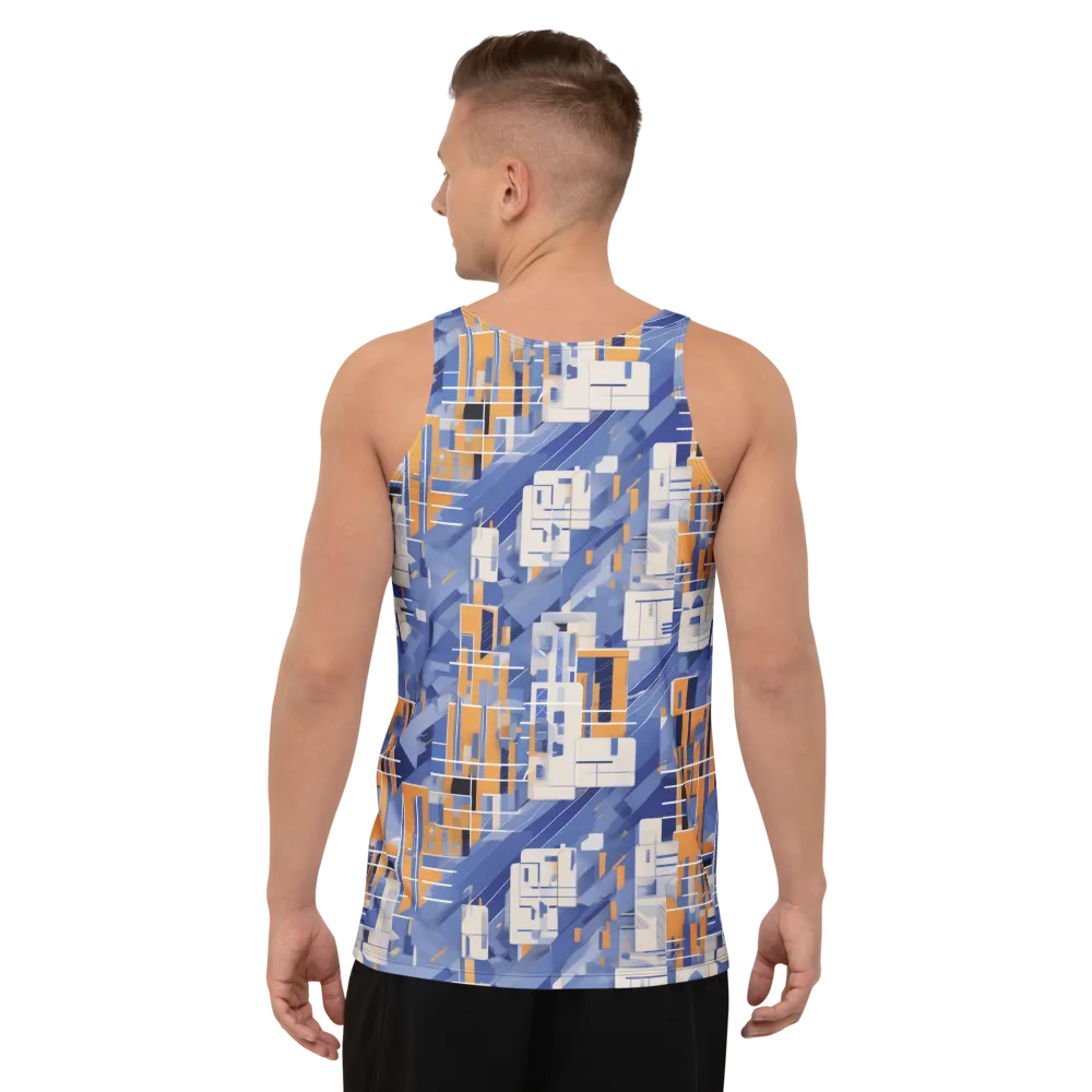 Azure Gridscape on Men's Tank Top — Back