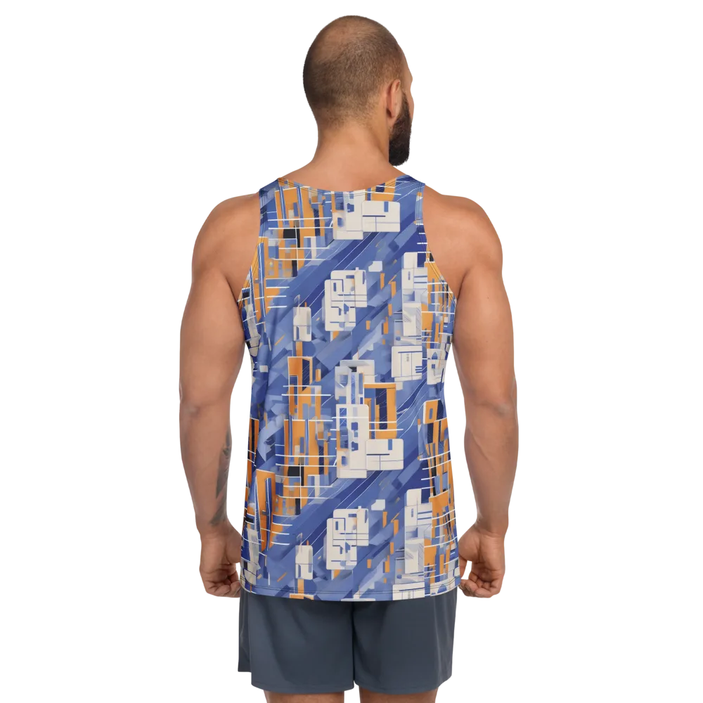 Azure Gridscape on Men's Tank Top — Back