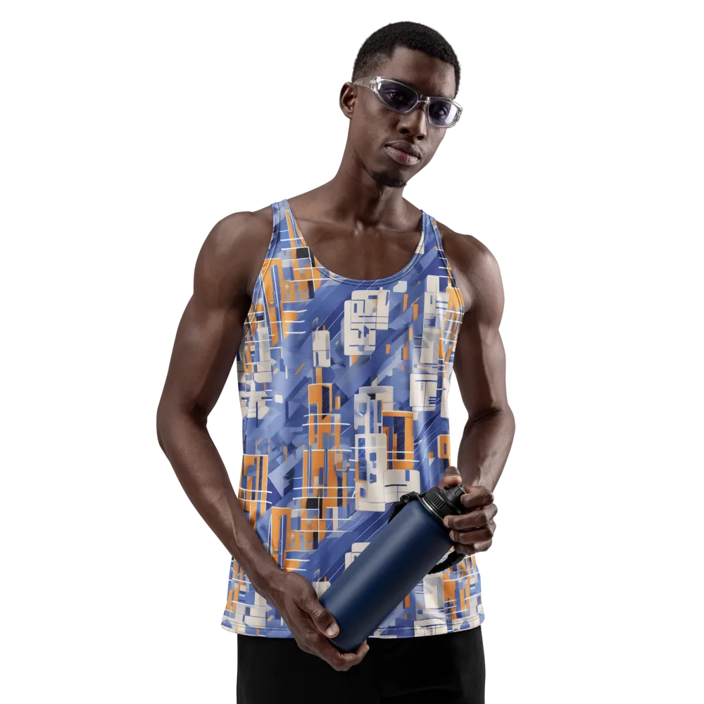 Azure Gridscape on Men's Tank Top — Front