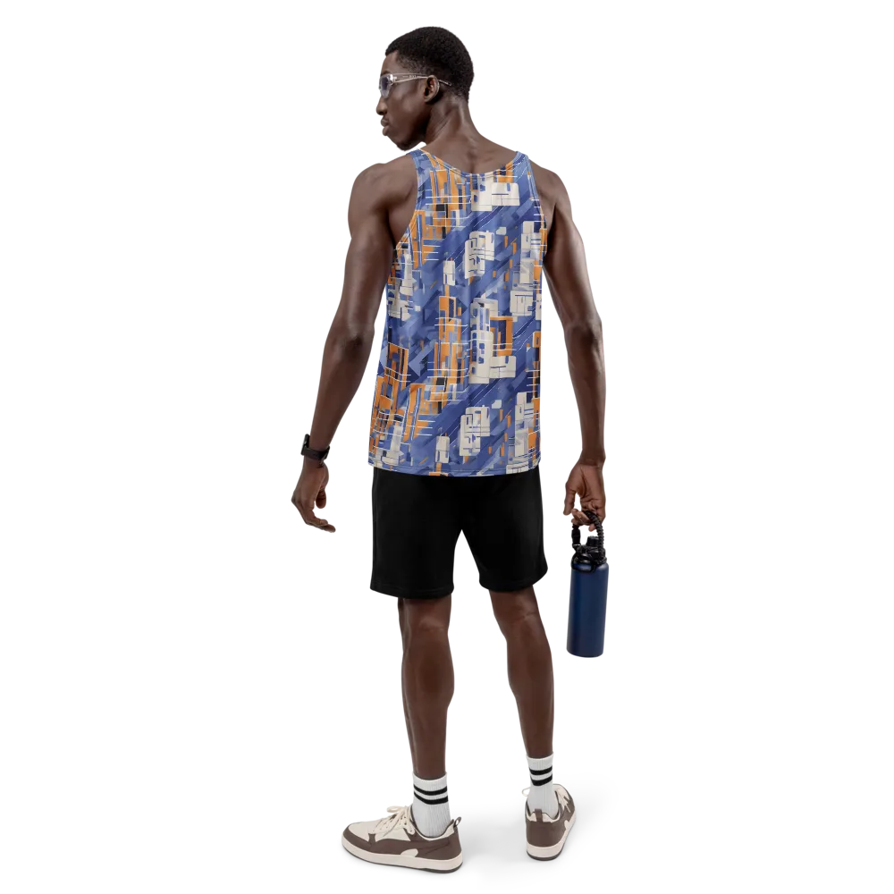Azure Gridscape on Men's Tank Top — Back