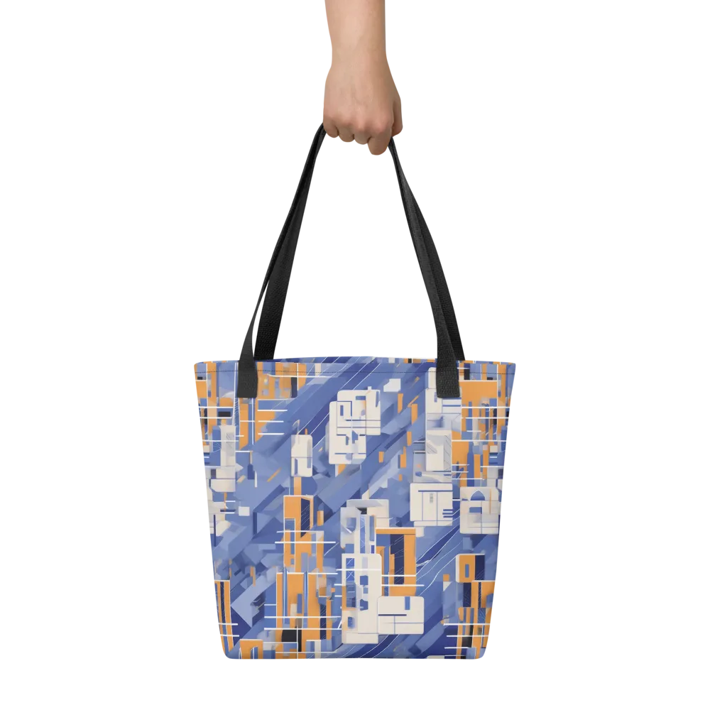 Azure Gridscape on Tote Bag — Front
