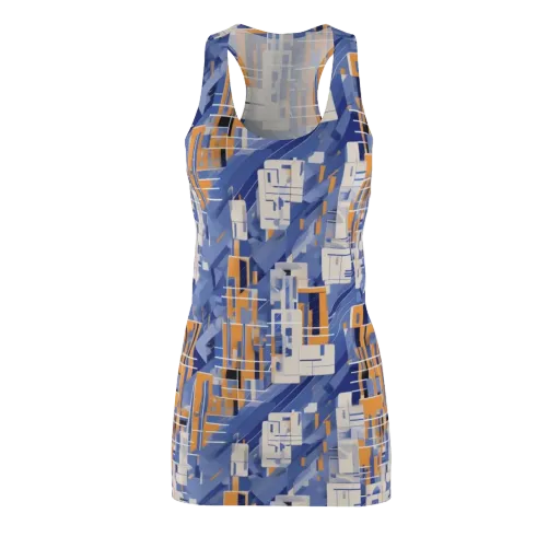 Azure Gridscape on a Racerback Dress
