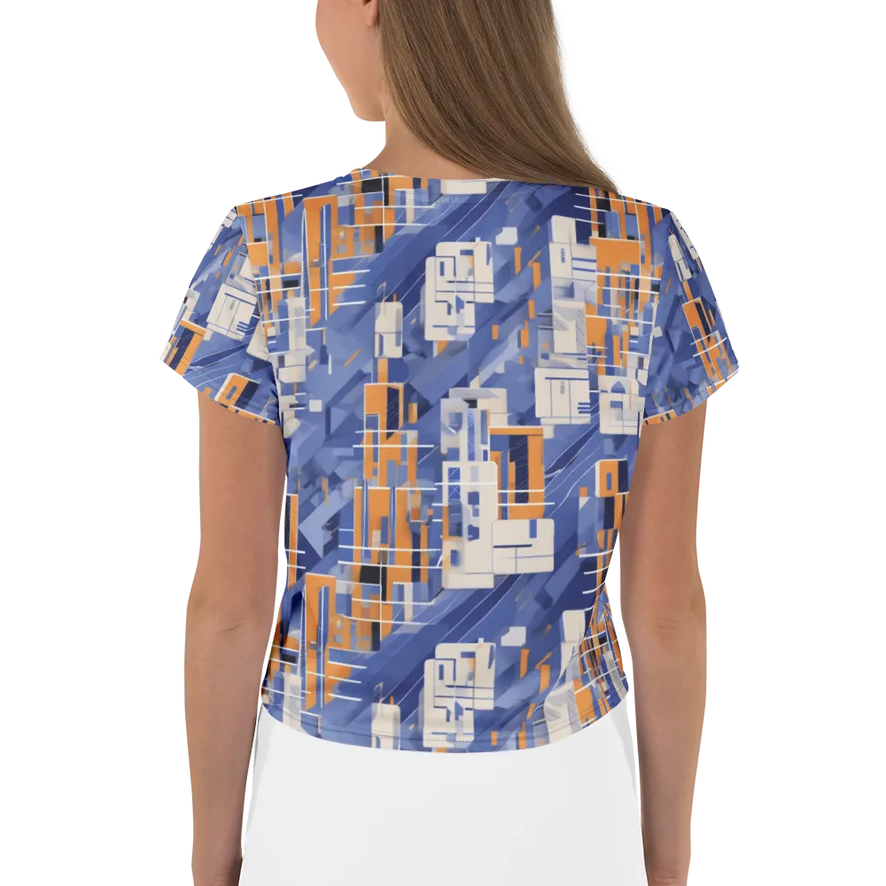 Azure Gridscape on Crop Tee — Back