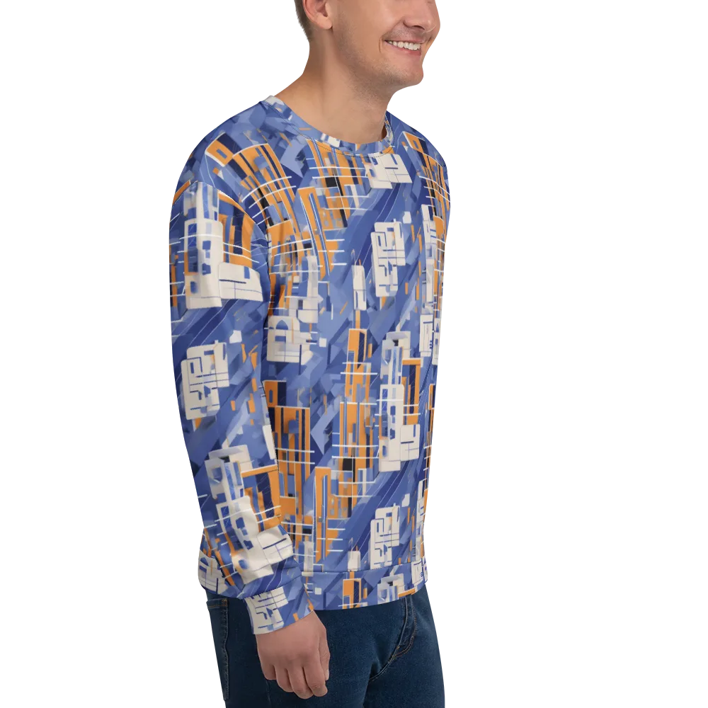 Azure Gridscape on Sweatshirt — Right Front