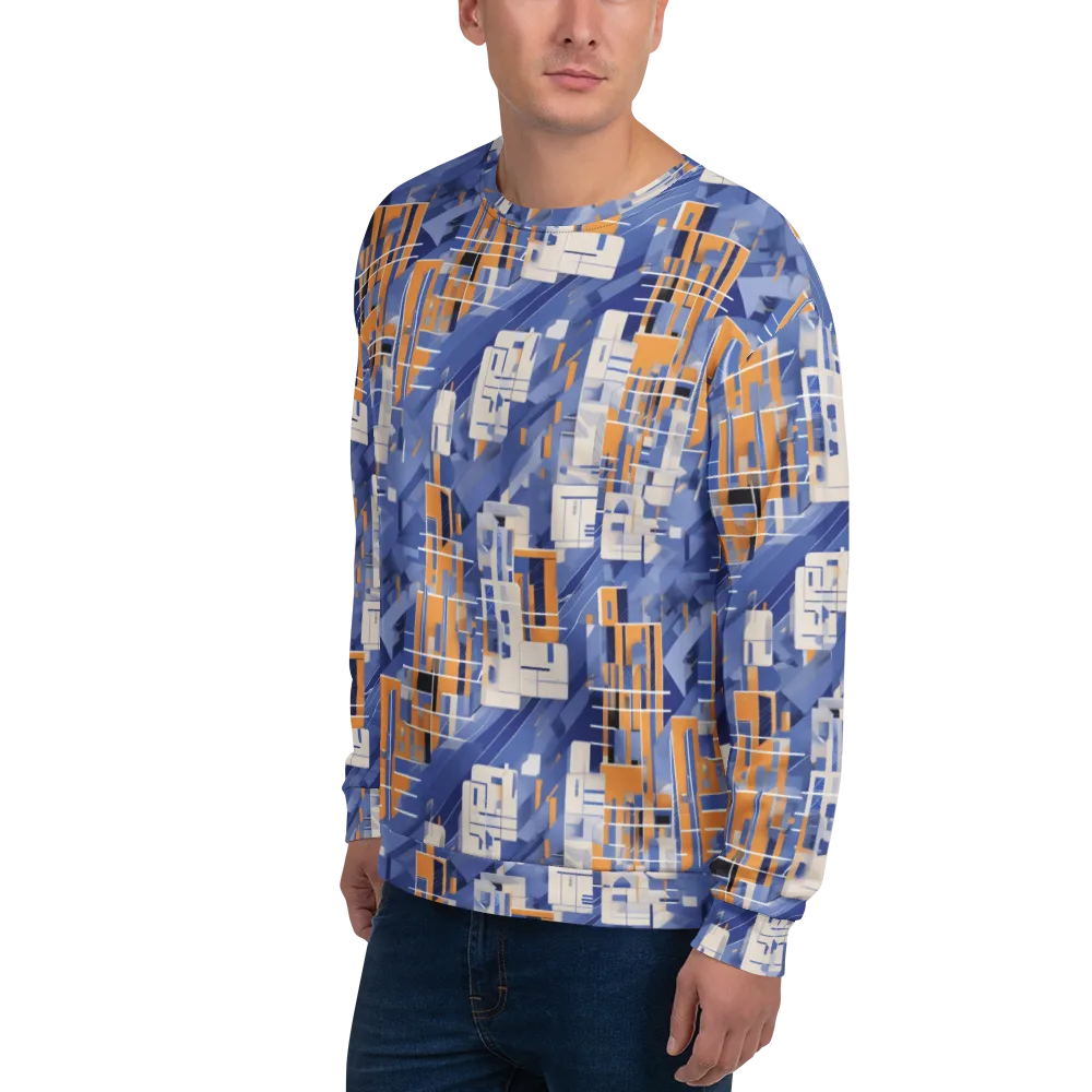 Azure Gridscape on Sweatshirt — Left Front