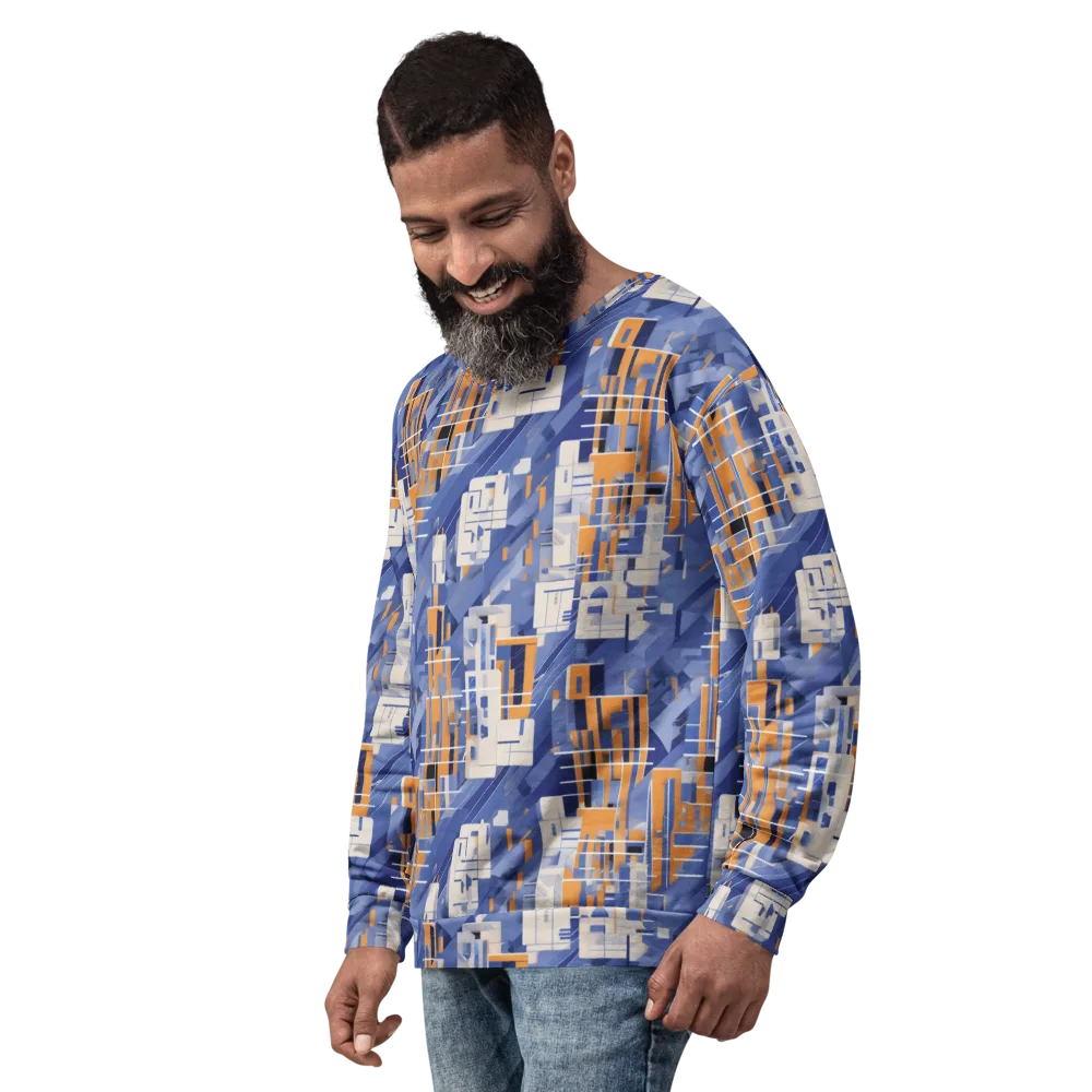 Azure Gridscape on Sweatshirt — Left Front