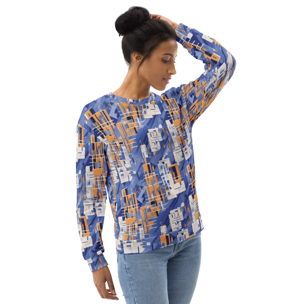 Azure Gridscape on Sweatshirt — Right Front