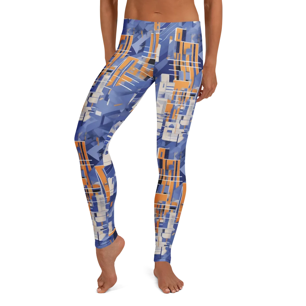 Azure Gridscape on Leggings — Front