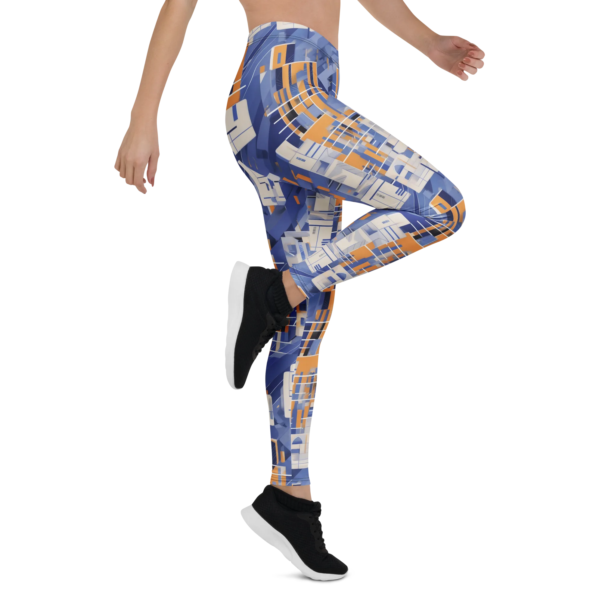 Azure Gridscape on Leggings — Right