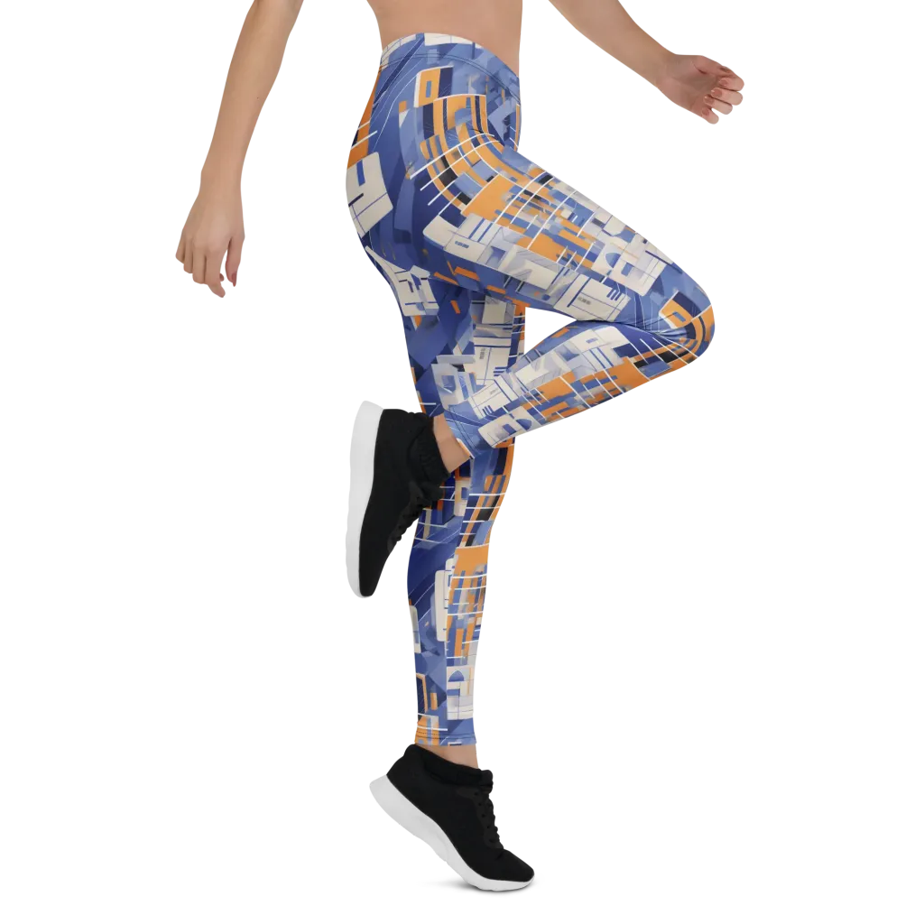 Azure Gridscape on Leggings — Right