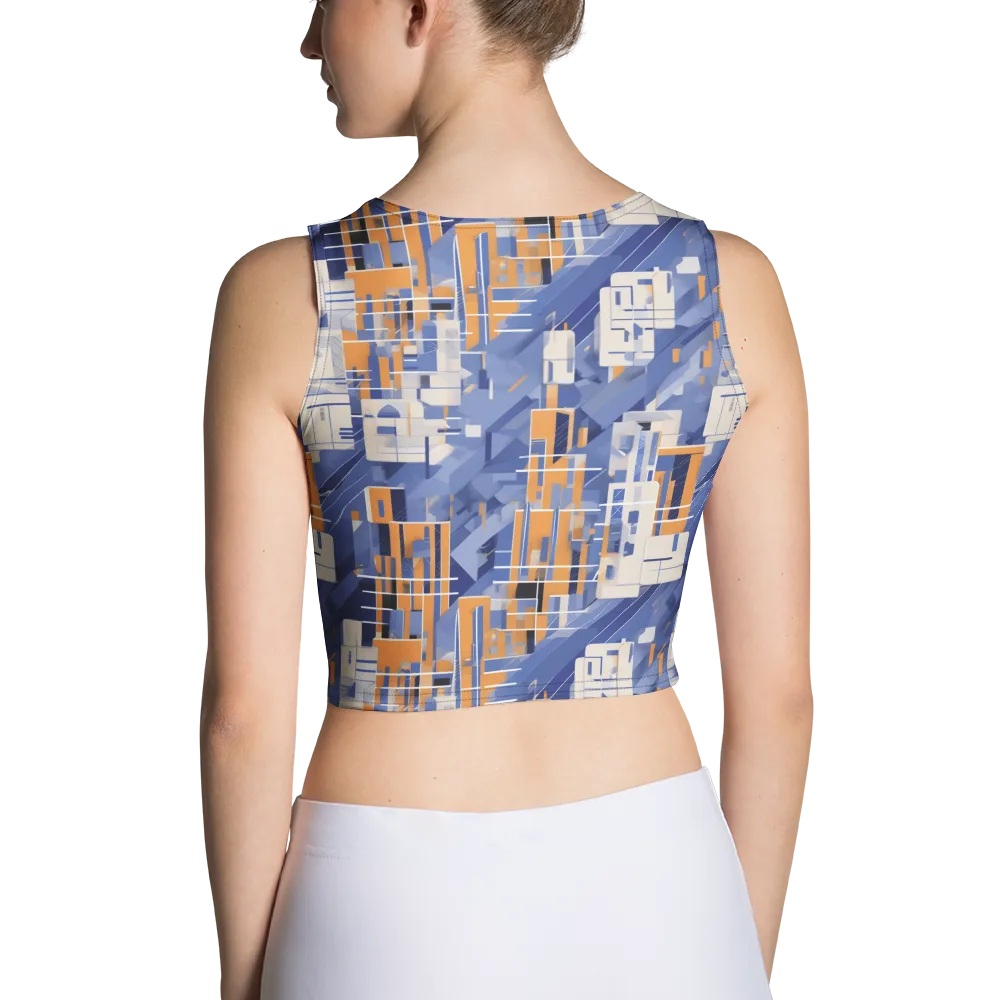 Azure Gridscape on Crop Top — Back