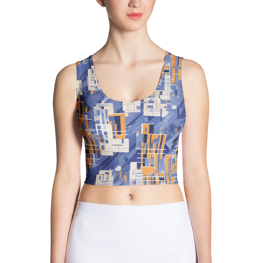 Azure Gridscape on Crop Top — Front