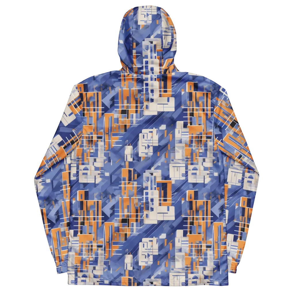 Azure Gridscape on Men's Windbreaker — Back