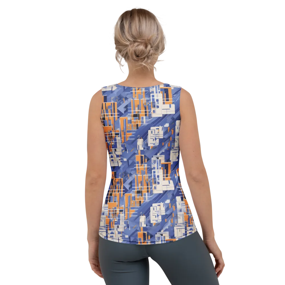 Azure Gridscape on Women's Tank Top — Back