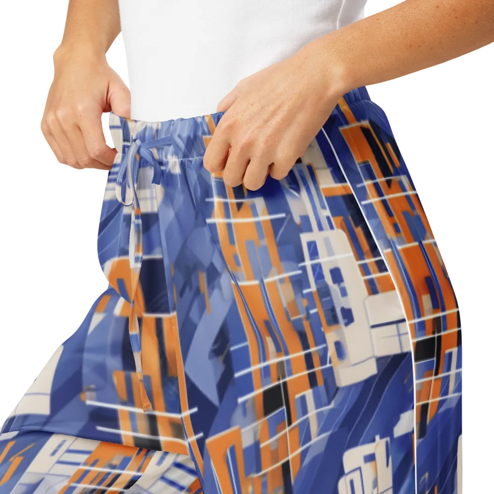 Azure Gridscape on Women's Pajama Pants — Product details