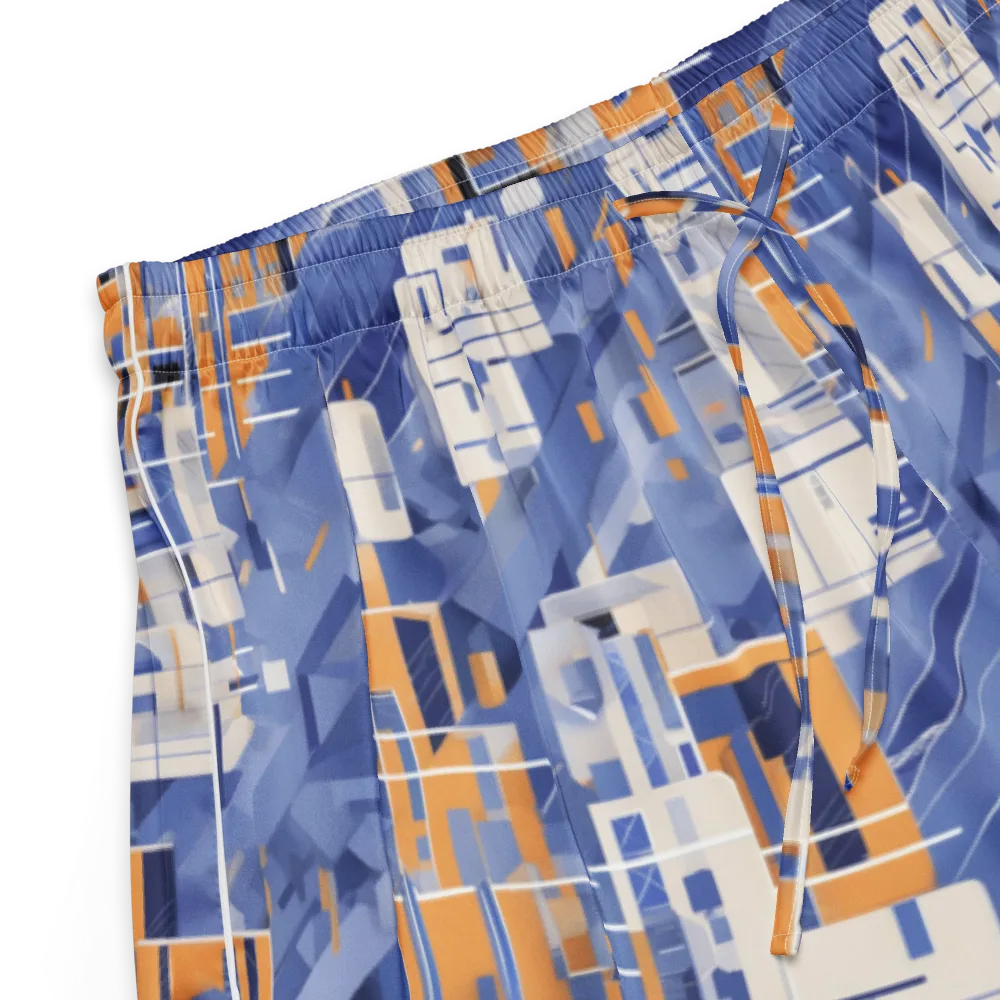 Azure Gridscape on Women's Pajama Shorts — Product details
