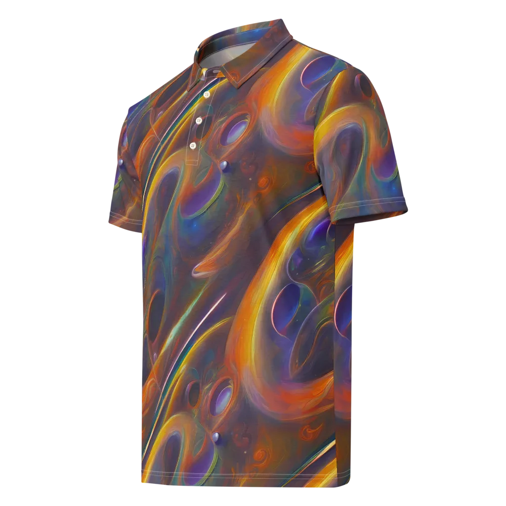 Pre-Raphaelite Ripple on Men's Slim Fit Polo Shirt — Left Front