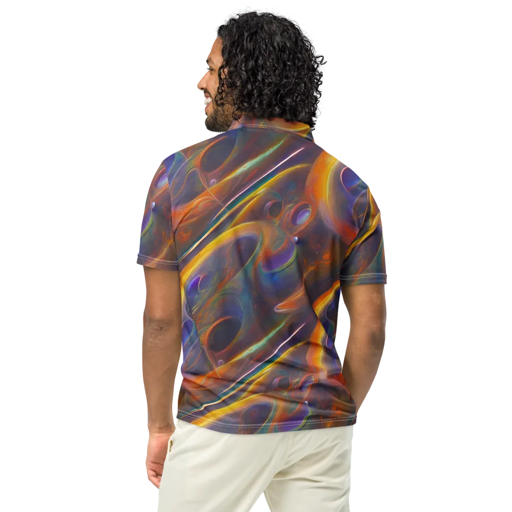 Pre-Raphaelite Ripple on Men's Slim Fit Polo Shirt — Back