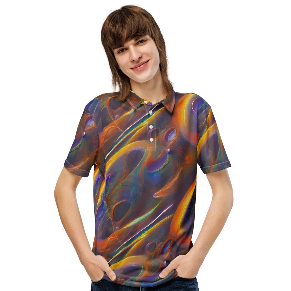 Pre-Raphaelite Ripple on Men's Slim Fit Polo Shirt — Front