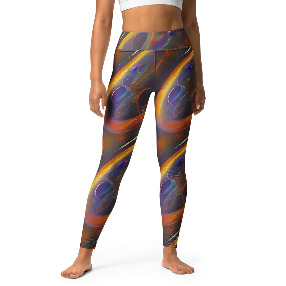 Pre-Raphaelite Ripple on Yoga Leggings — Front
