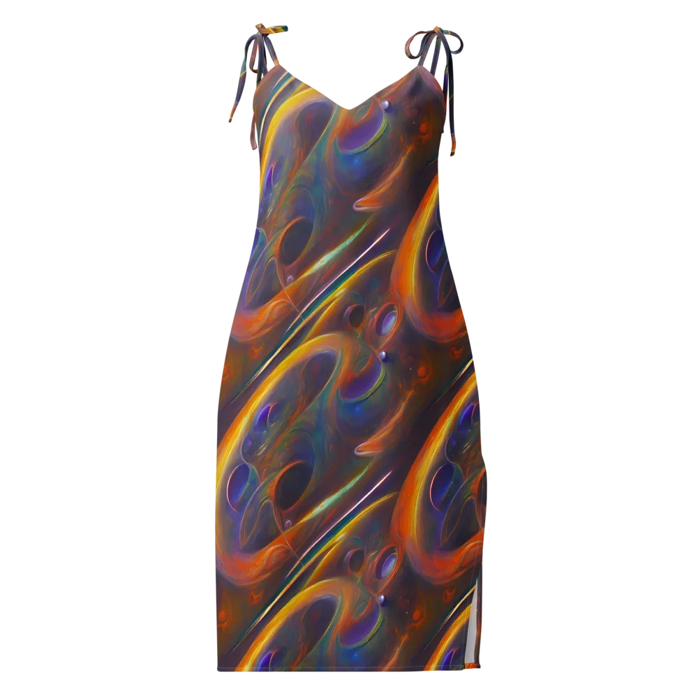 Pre-Raphaelite Ripple on Slip Dress — Front