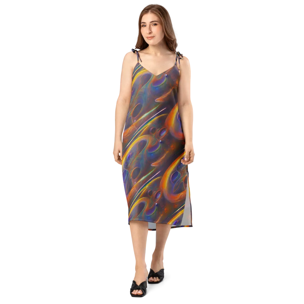 Pre-Raphaelite Ripple on Slip Dress — Front