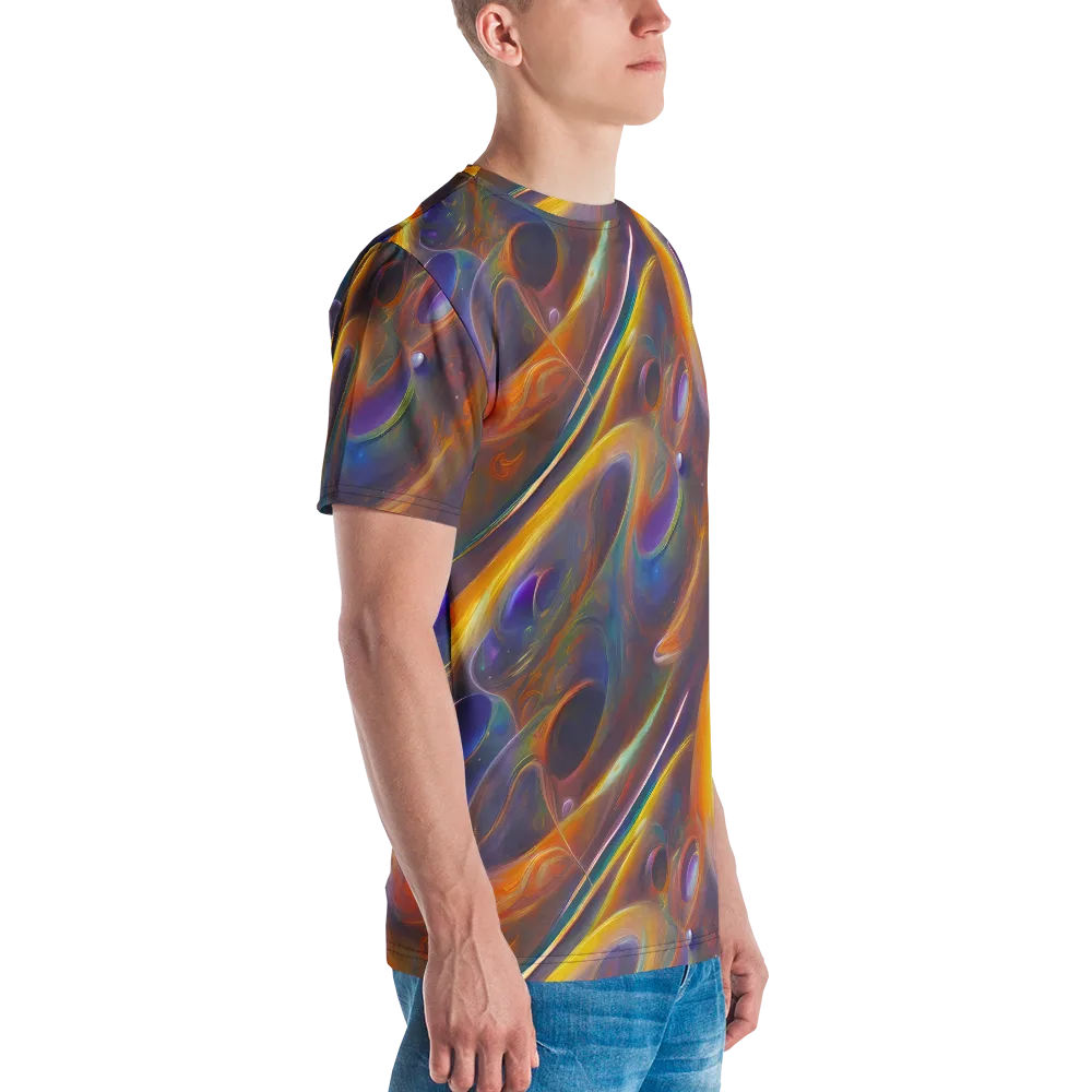 Pre-Raphaelite Ripple on Men's Crew Neck T-Shirt — Right