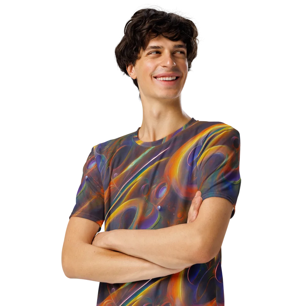 Pre-Raphaelite Ripple on Men's Crew Neck T-Shirt — Left Front