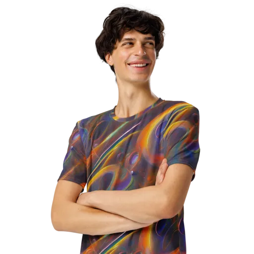 Pre-Raphaelite Ripple on a Men's Crew Neck T-Shirt