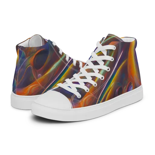 Pre-Raphaelite Ripple on a Men's High Top Canvas Shoes