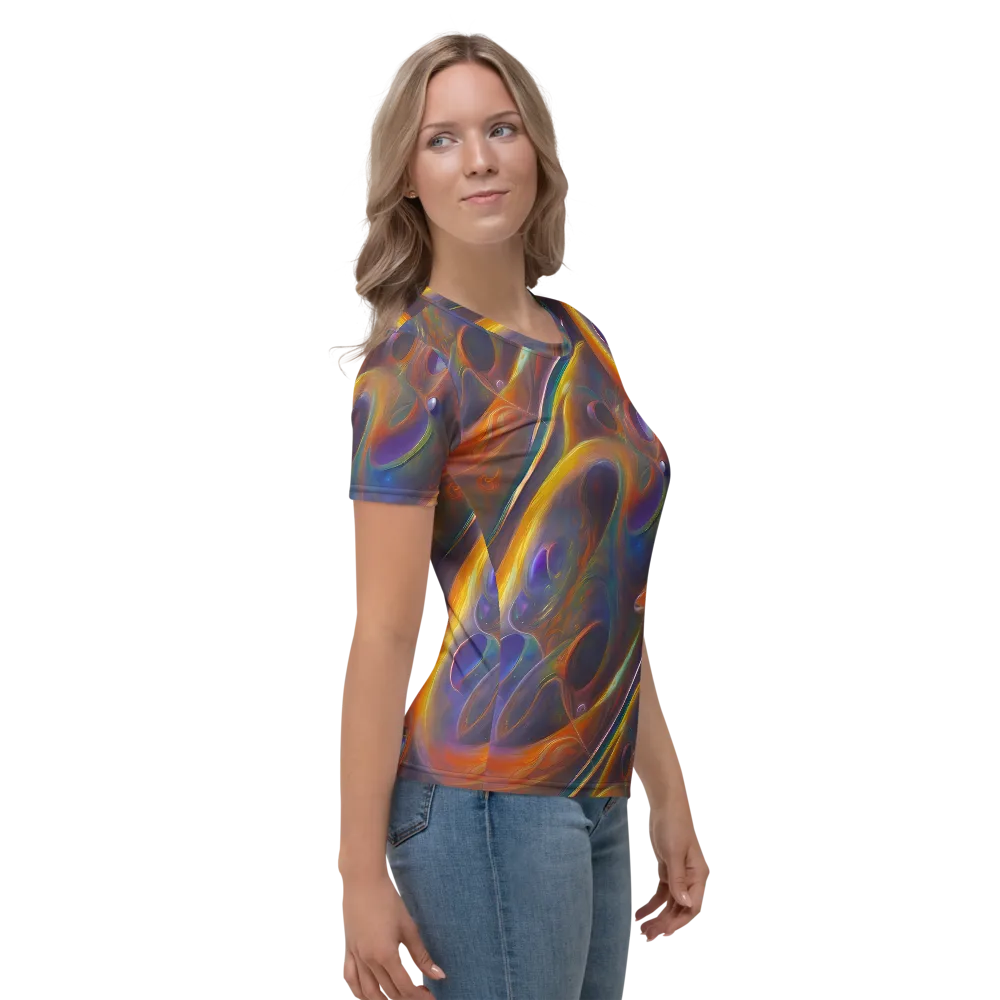 Pre-Raphaelite Ripple on Women's Crew Neck T-Shirt — Right