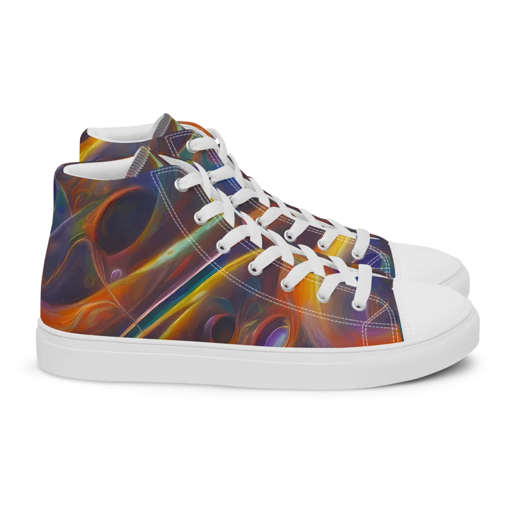Pre-Raphaelite Ripple on Women's High Top Canvas Shoes — Right