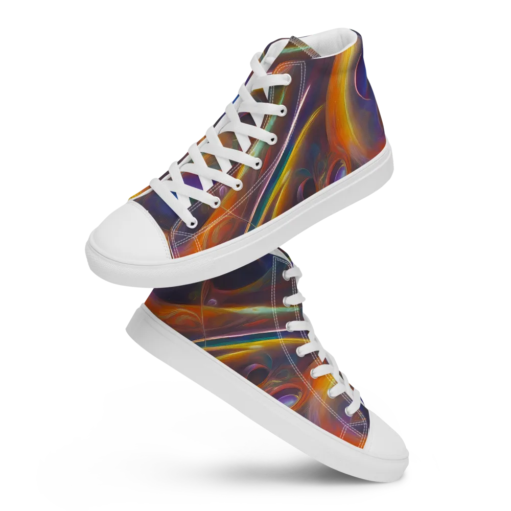 Pre-Raphaelite Ripple on Women's High Top Canvas Shoes — Front