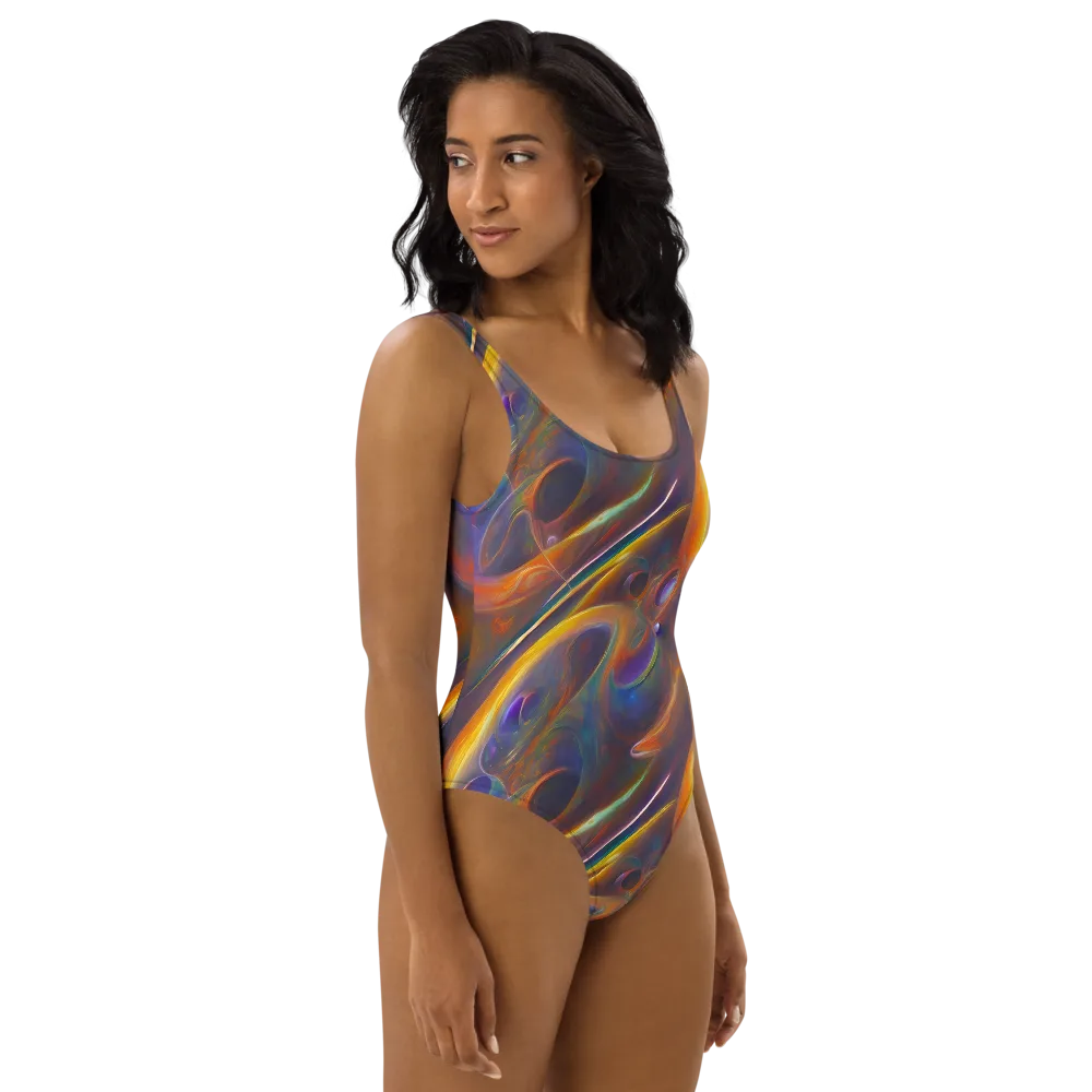 Pre-Raphaelite Ripple on One-Piece Swimsuit — Right