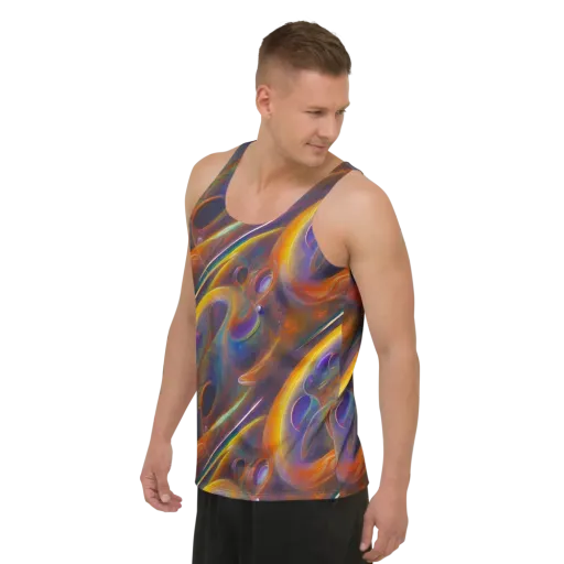 Pre-Raphaelite Ripple on a Men's Tank Top