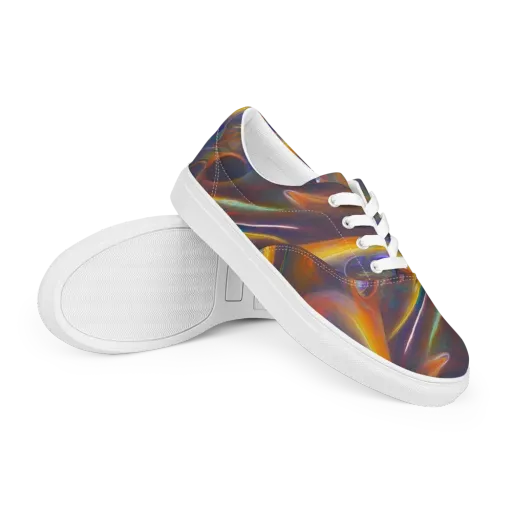 Pre-Raphaelite Ripple on a Men's Lace-Up Canvas Shoes