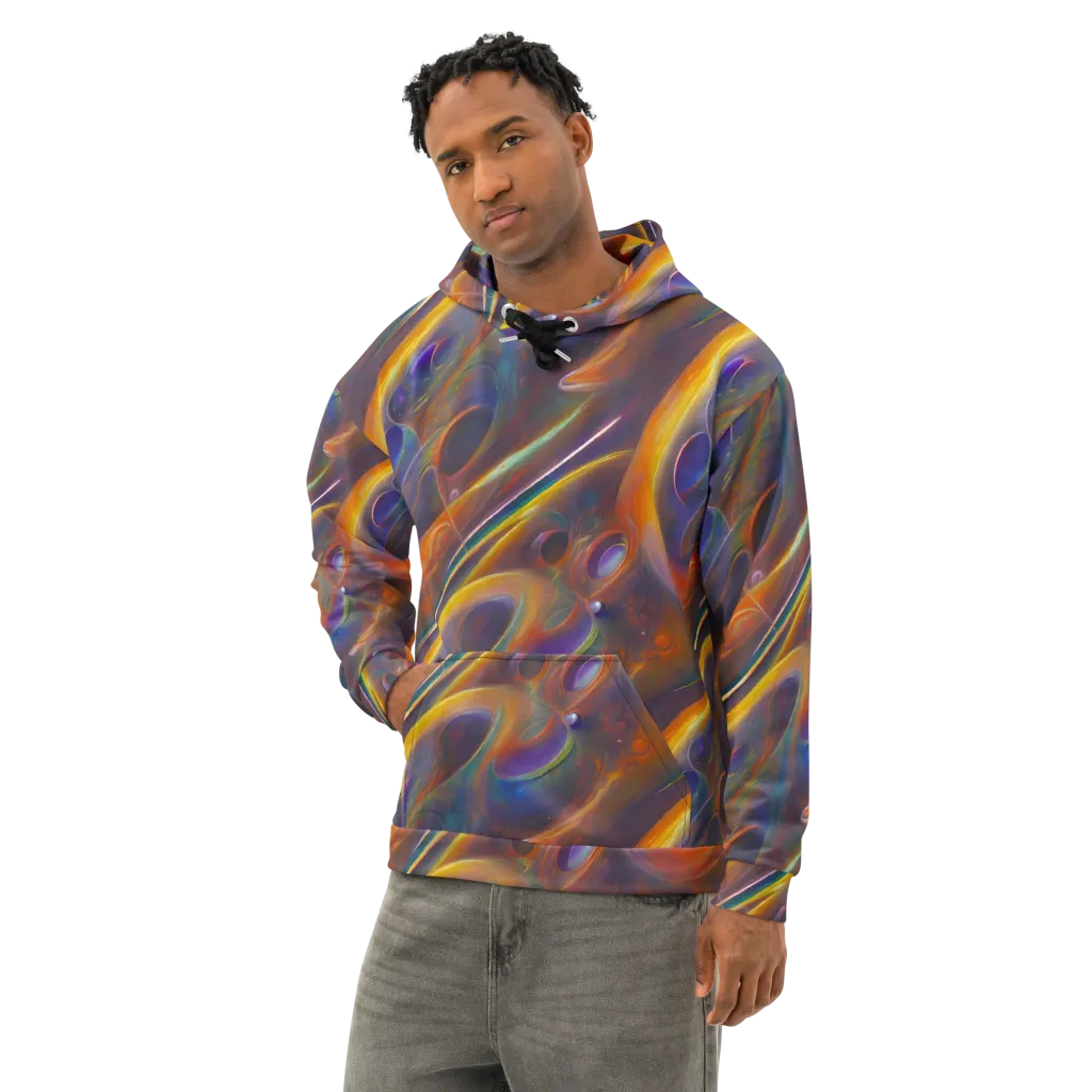 Pre-Raphaelite Ripple on Cotton Hoodie — Left Front