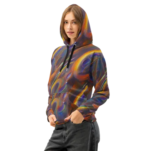 Pre-Raphaelite Ripple on a Cotton Hoodie