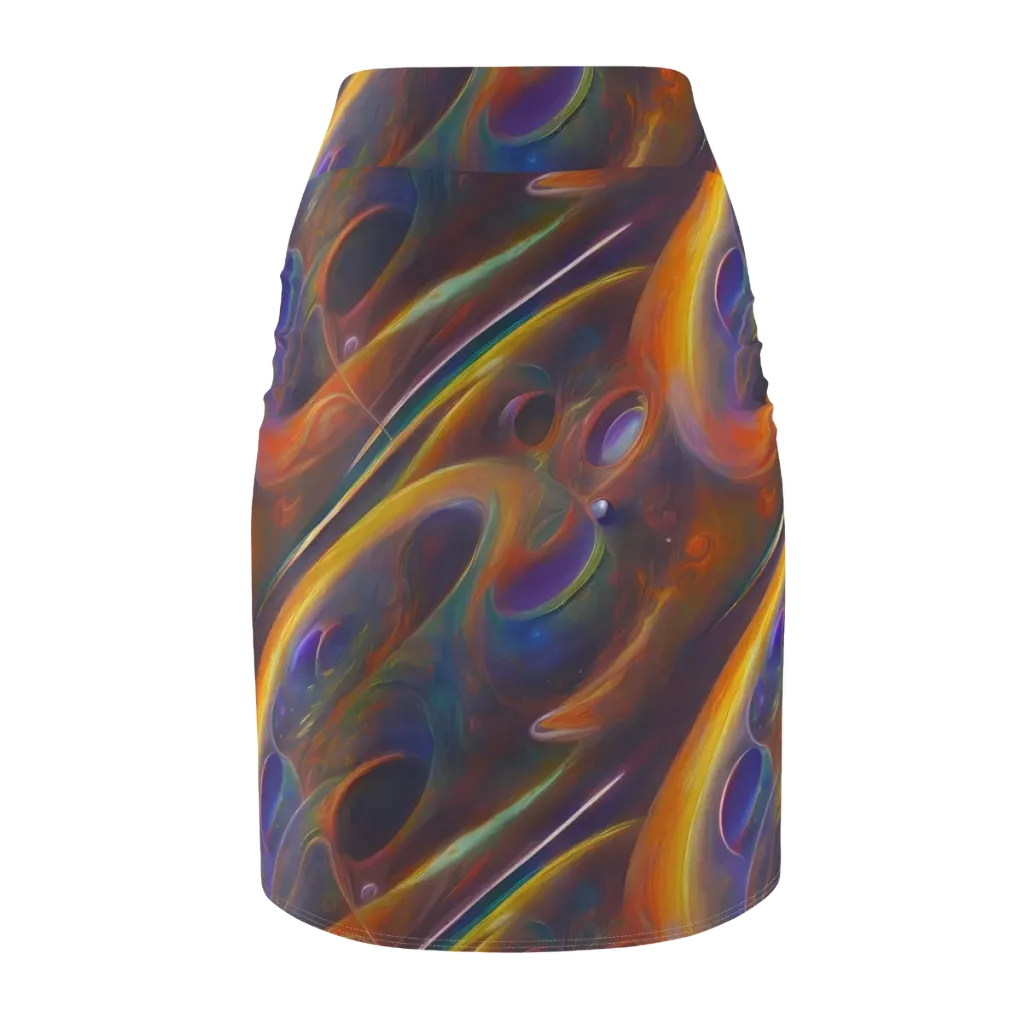 Pre-Raphaelite Ripple on Pencil Skirt — Back