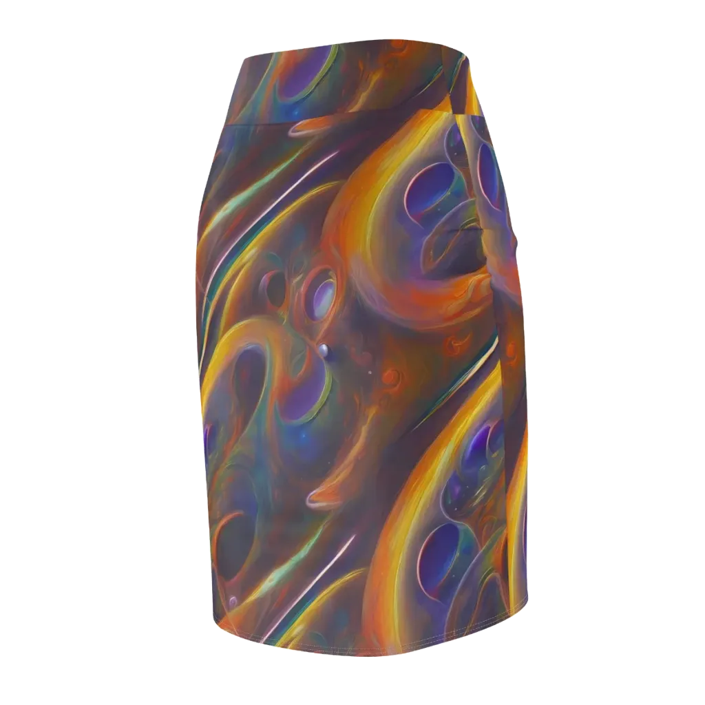 Pre-Raphaelite Ripple on Pencil Skirt — Back Side
