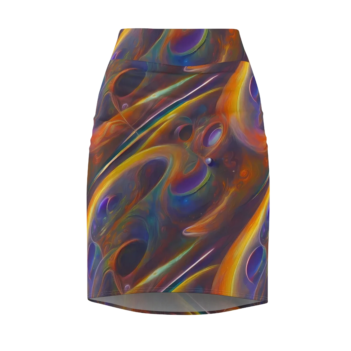 Pre-Raphaelite Ripple on Pencil Skirt — Front