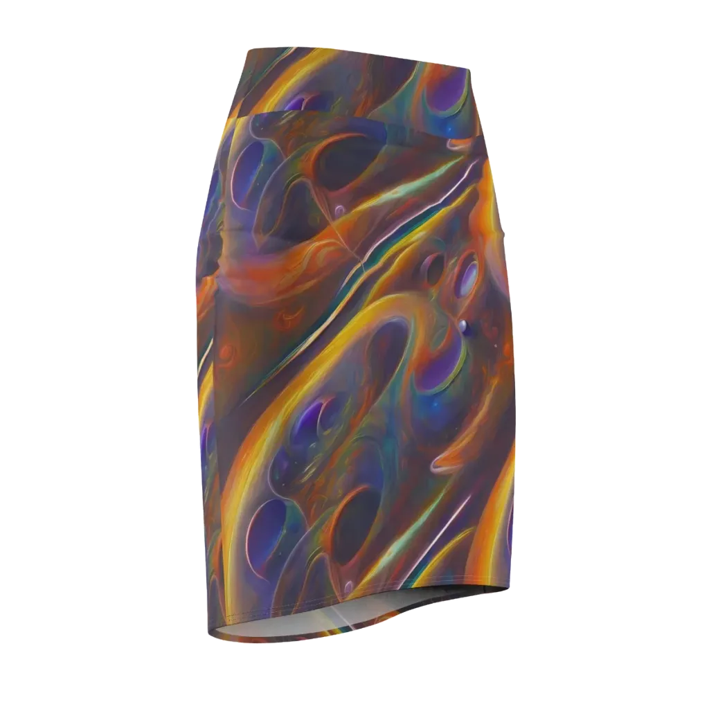 Pre-Raphaelite Ripple on Pencil Skirt — Front Side
